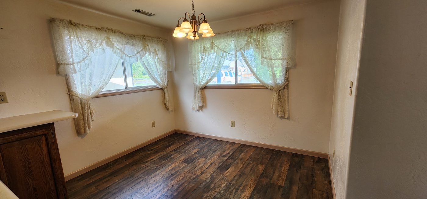 Dining Room cleared and clean after the sale
