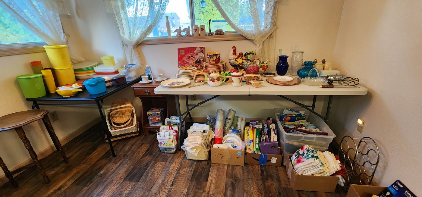 Dining Room set up for the estate sale